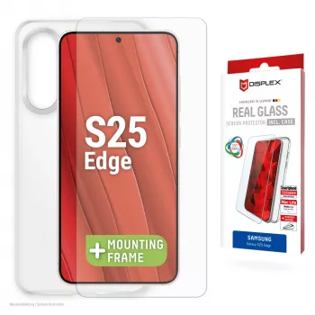 Displex ekrāna aizsargs + maciņš Samsung Galaxy S25 Edge, Eco montāžas rāmis, izturīgs pret skrāpējumiem