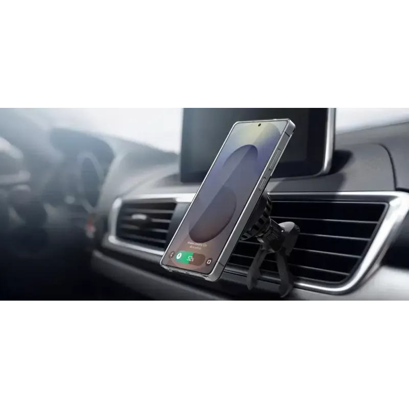 Auto magnētiskais bezvadu lādētājs Samsung Qi2 GP-PWU025WIBBW — viedtālruņiem (nepieciešams magnētiskais futrālis), melns