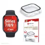 Displex 10H rūdīts stikls Apple Watch 9/8/7 (41 mm), pilna korpusa plēve, IP68, uzspiežama, caurspīdīga