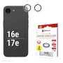Displex Premium Camera Lens Glass, iPhone 16e/17e, 2 gab., 10H, atsevišķi gredzeni, DLC, caurspīdīgs, ātra uzstādīšana