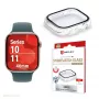 Ekrāna aizsargs PanzerGlass Displex 10H Apple Watch 11/10 42mm, pilna korpusa rūdītais stikls, IP68, uzspiežams, melns matēts
