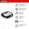 Displex 10H rūdītais stikls Apple Watch 11/10 (42mm), pilna korpusa aizsargs, IP68, uzspiežams, matēti melns