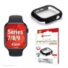 Displex 10H rūdītais stikls Apple Watch 9/8/7 (45mm), pilna korpusa aizsargapvalks, IP68, uzspiežams, melns matēts