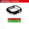Displex 10H rūdītais stikls Apple Watch 9/8/7 (45mm), pilna korpusa aizsargapvalks, IP68, uzspiežams, melns matēts