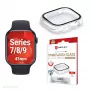Ekrāna aizsargs PanzerGlass Displex 10H Apple Watch 9/8/7 45mm, pilna korpusa rūdīts stikls, IP68, uzspiežams, caurspīdīgs