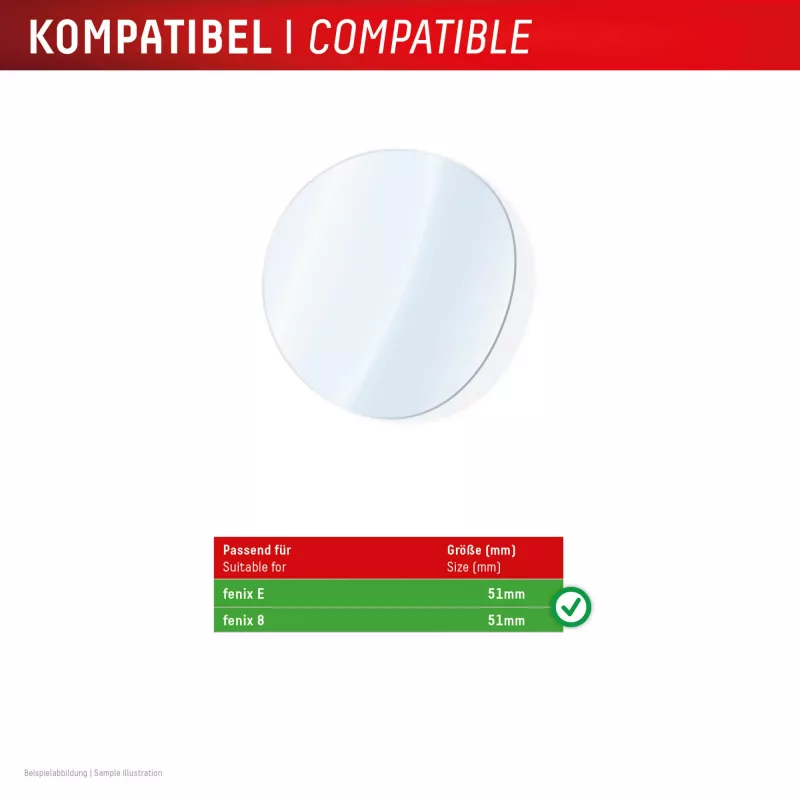 Displex 9H Glass Garmin fenix E/fenix 8 (51mm), 2-Pack, Ultra-Plāns, Bez Apmales, Pret Pirkstu Nospiedumiem, Ražots Vācijā