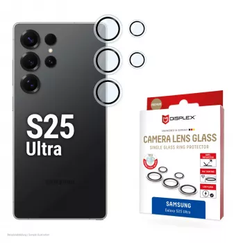 Displex Premium Camera Lens Glass, Samsung Galaxy S25 Ultra, 10H, Single Rings, DLC, caurspīdīgs, Quick Mount