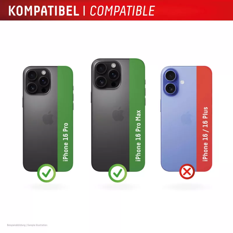 Displex Premium kameras lēcas stikls, iPhone 16 Pro/16 Pro Max, 10H, viengabala riņķi, DLC, caurspīdīgs, Quick Mount