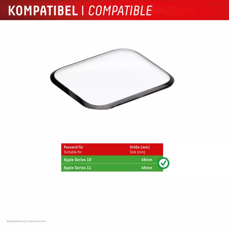 Ekrāna aizsargstikls Displex Unbreakable Full Cover Smart Glass Apple Watch 11/10 46mm Ultra-Plāns No-Malas-līdz-Malai 2-Gab.