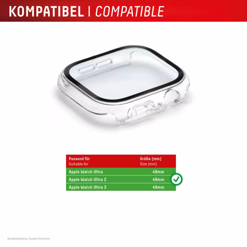 Ekrāna aizsargs PanzerGlass Displex 10H priekš Apple Watch Ultra 3/Ultra 2/Ultra (49mm) — pilna korpusa, IP68, uzspiežams, caurspīdīgs