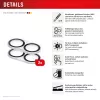 Displex Full Cover kameras objektīva stikls iPhone 16/16 Plus/17, 10H, pilns kameras aizsargs, ātra uzstādīšana, 2 gab.