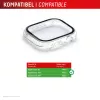 PanzerGlass Displex 10H rūdīta stikla pilna korpusa aizsargs Apple Watch SE/SE2/SE3 44mm, IP68, uzspiežams, caurspīdīgs