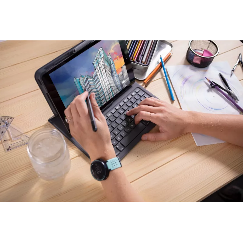 ZAGG tastatūra Messenger Folio 2-Apple-iPad 10.2/10.5-Charcoal-Vācu