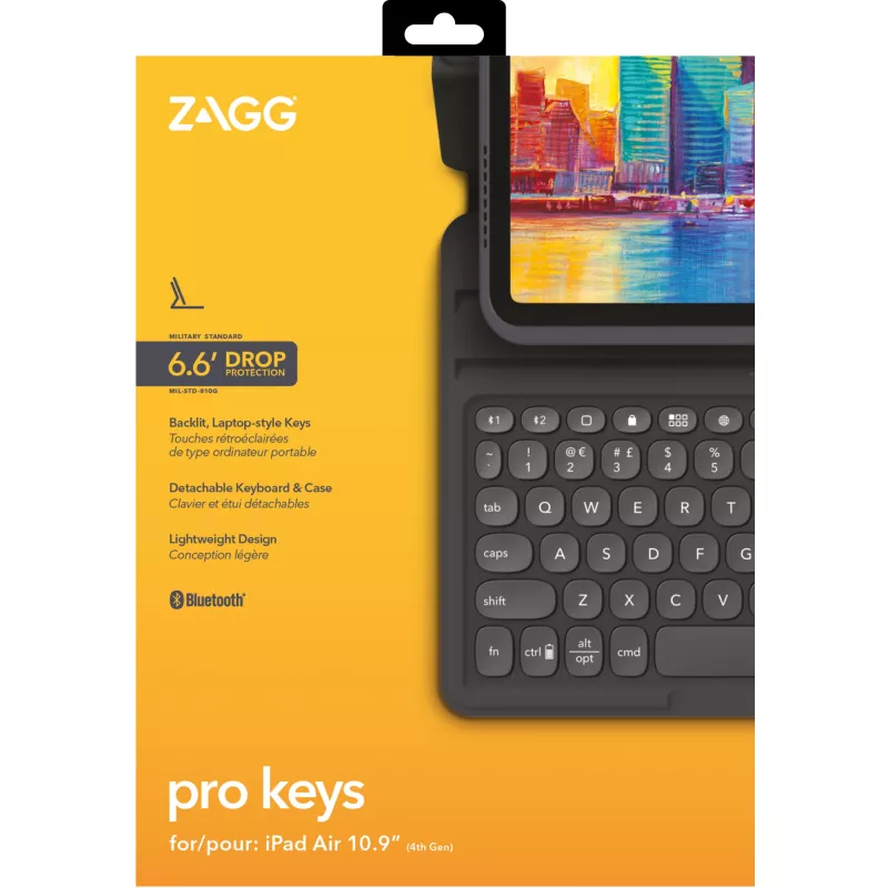 ZAGG tastatūra Pro Keys-Apple-iPad 10.9-Melns/pelēka-German