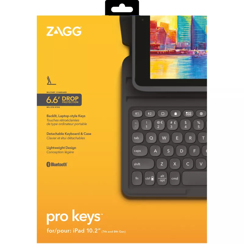 ZAGG Pro Keys tastatūra Apple iPad 10.2 melna/pelēka vācu