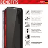 Displex Privacy Full Cover ekrāna aizsargs (10H) Apple iPhone XR/11, montāžas rāmis, privātuma filtrs, rūdīts stikls, pret skrāpējumiem izturīga aizsargplēve, saderīgs ar maciņiem