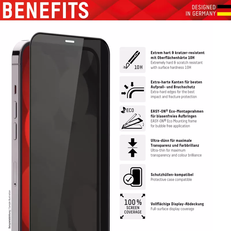 Displex Privacy Full Cover ekrāna aizsargs (10H) Apple iPhone XR/11, montāžas rāmis, privātuma filtrs, rūdīts stikls, pret skrāpējumiem izturīga aizsargplēve, saderīgs ar maciņiem