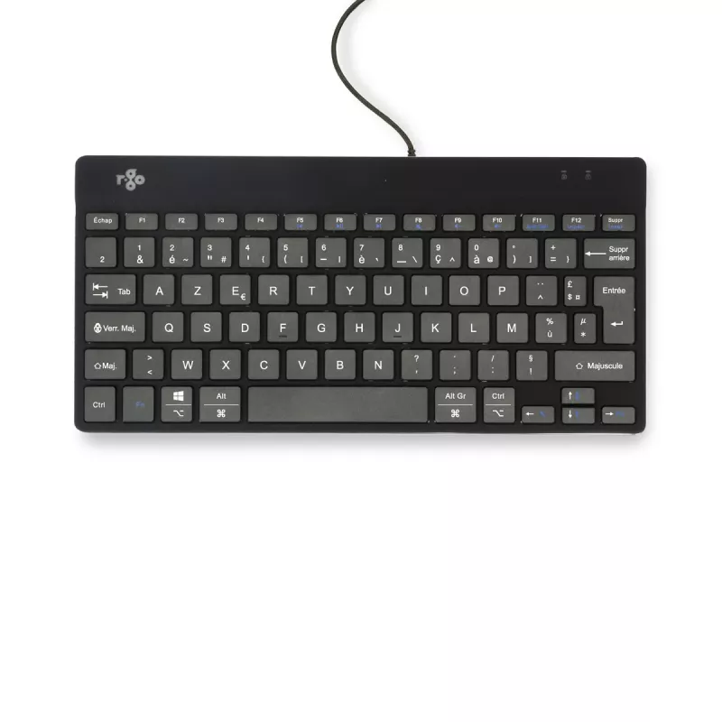 R-Go Tools ergonomiskā tastatūra R-Go Compact Break, kompakta tastatūra ar pārtraukuma programmatūru, AZERTY (FR), vadu, melna