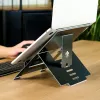 R-Go Tools klēpjdatora statīvs R-Go Riser Flexible, regulējams saliekams klēpjdatora pacēlājs, ergonomisks, Hylite alumīnija, melns
