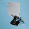 R-Go Tools klēpjdatora statīvs R-Go Riser Flexible, regulējams saliekams klēpjdatora pacēlājs, ergonomisks, Hylite alumīnija, melns