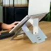 R-Go Tools Laptop statīvs R-Go Riser Flexible, regulējams salokāms klēpjdatora statīvs, ergonomisks, Hylite alumīnijs, sudrabs