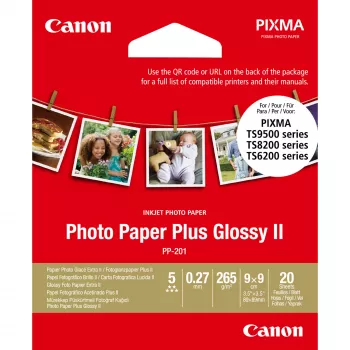 Canon PP-201 Glossy II fotopapīrs Plus 8,9 x 8,9 cm – 20 loksnes