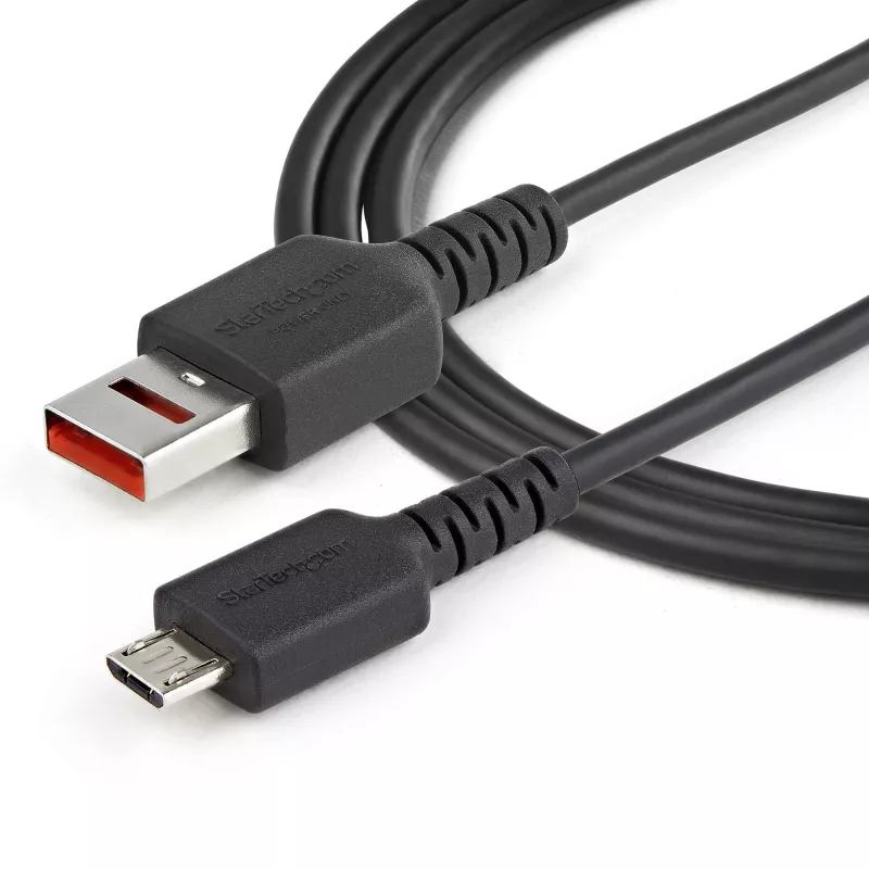 StarTech.com 1 m drošības uzlādes kabelis — USB-A uz Micro USB datu bloķētāja tikai uzlādes kabelis — tikai jaudas uzlādes kabelis tālrunim/planšetdatoram — datu bloķēšanas USB aizsargu adaptera kabelis