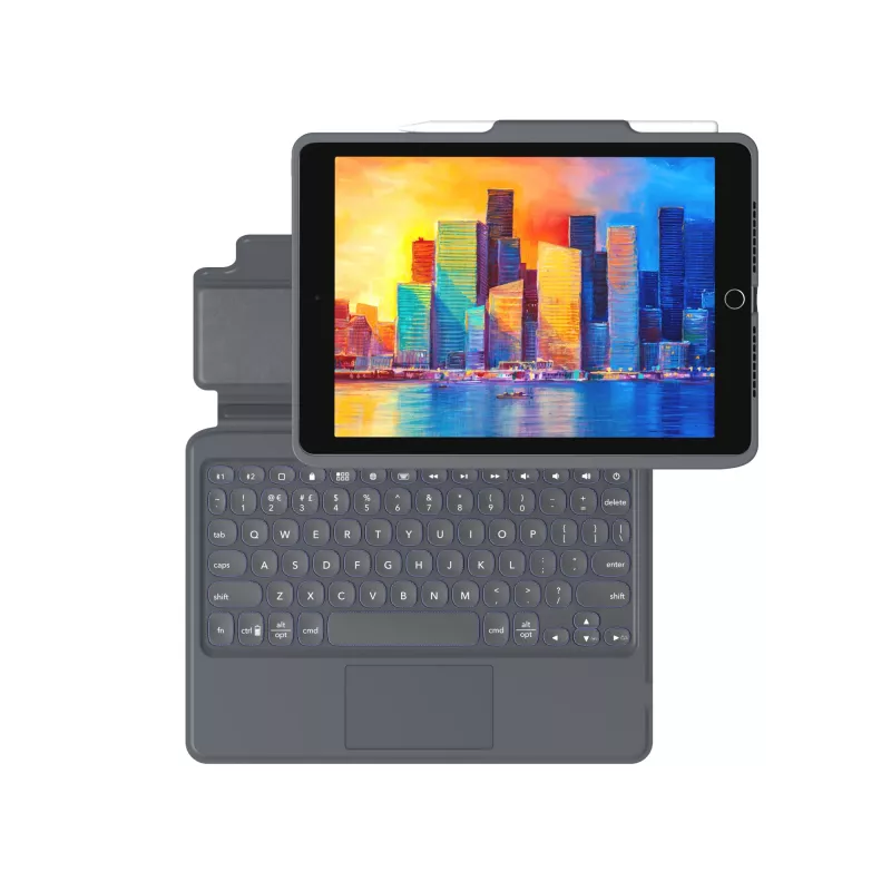 ZAGG tastatūra Pro Keys ar skārienpaliktni-Apple-iPad 10.2-Melns/Pelēks-Vācu