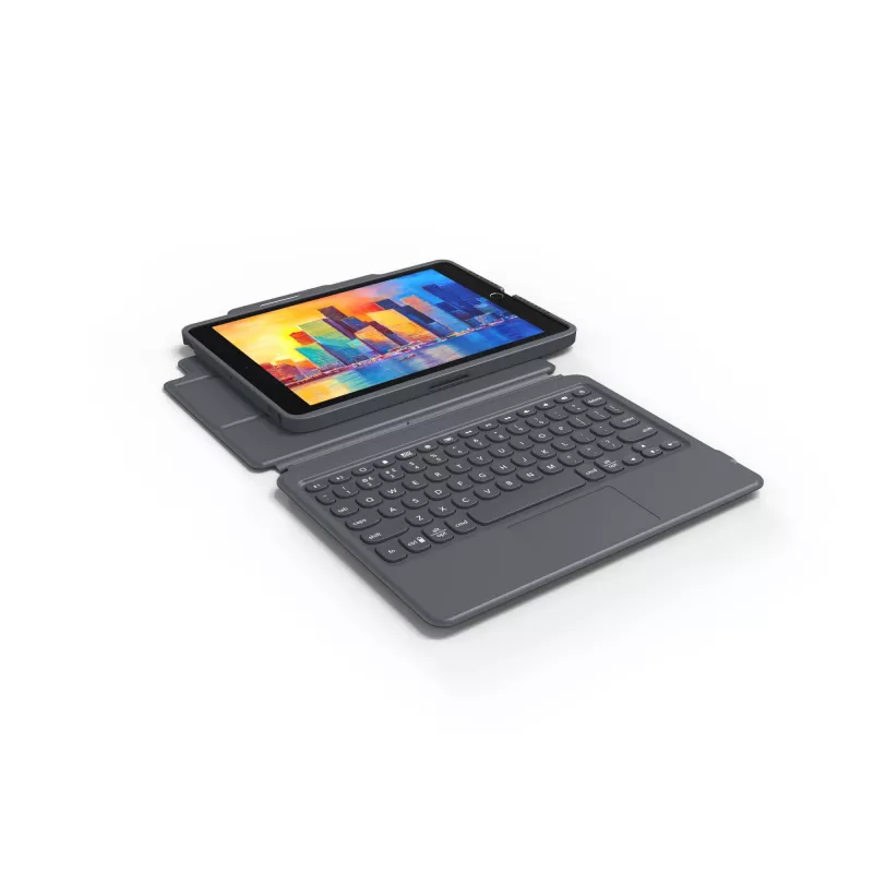 ZAGG tastatūra Pro Keys ar skārienpaliktni-Apple-iPad 10.2-Melns/Pelēks-Vācu