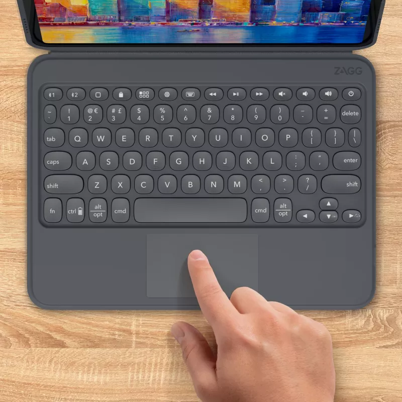 ZAGG tastatūra Pro Keys ar skārienpaliktni-Apple-iPad 10.2-Melns/Pelēks-Vācu