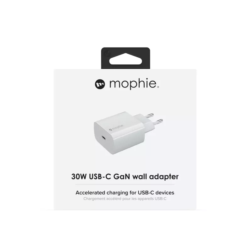 Wall Adapter mophie Accessories USB-C 30W GaN balta EU Fast Charging