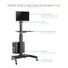 StarTech.com mobilo darbstaciju ratiņi ar monitora stiprinājumu, CPU/datora turētāju, tastatūras paliktni – ergonomiski augstumā regulējami galda datora ratiņi – ripojoša mobila stāvdarbstacija uz riteņiem