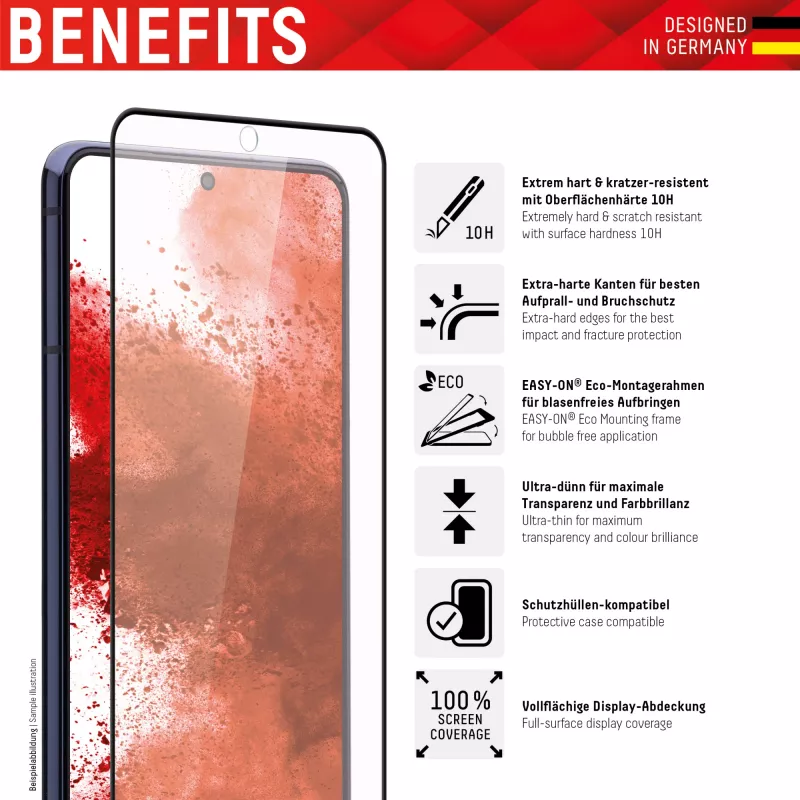 Displex pilna pārklājuma ekrāna aizsargs Samsung Galaxy S22 Ultra rūdīts stikls