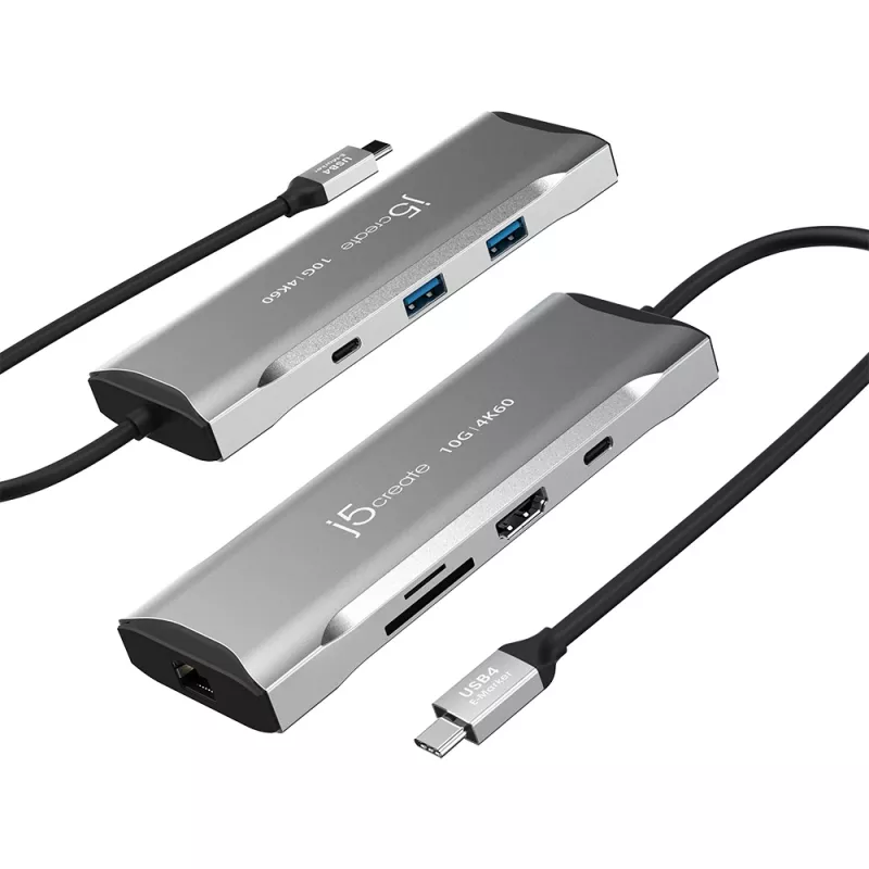 j5create JCD393 4K60 Elite USB-C® 10Gbps Mini Dock, Space pelēka