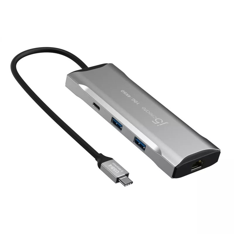 j5create JCD393 4K60 Elite USB-C® 10Gbps Mini Dock, Space pelēka