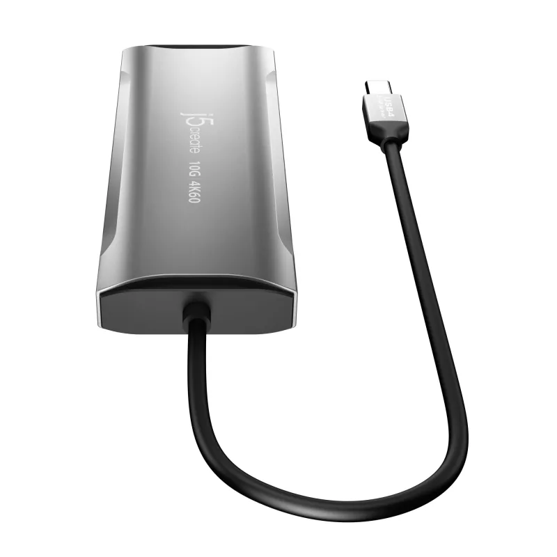 j5create JCD393 4K60 Elite USB-C® 10Gbps Mini Dock, Space pelēka