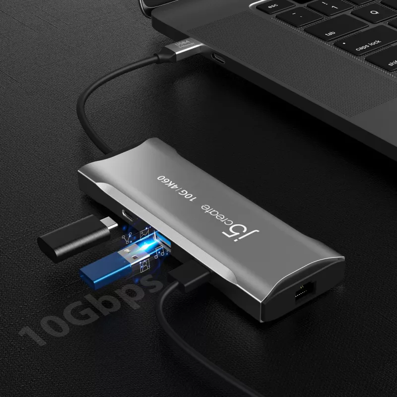 j5create JCD393 4K60 Elite USB-C® 10Gbps Mini Dock, Space pelēka