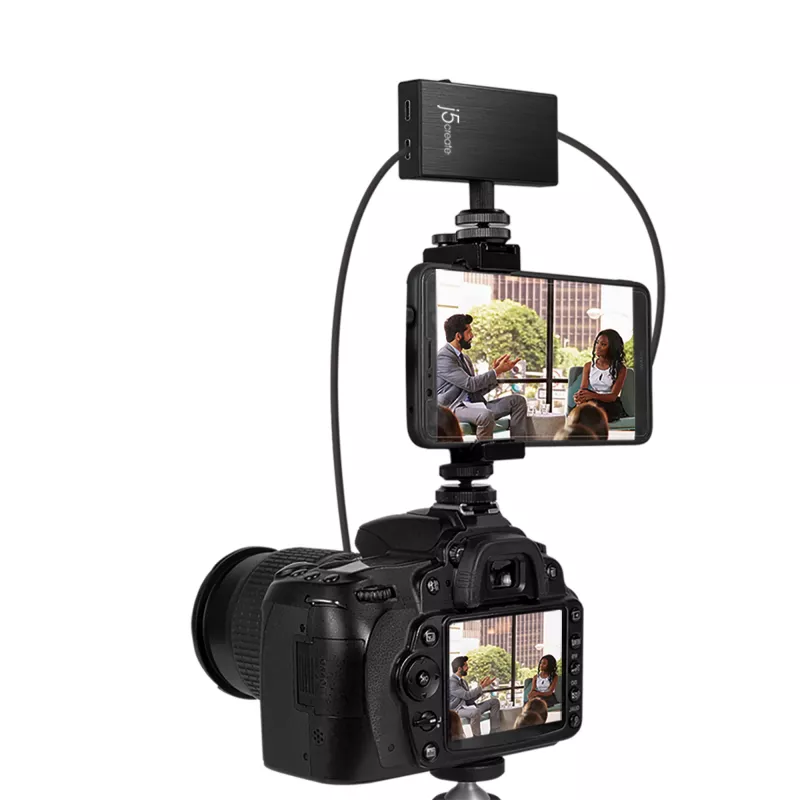 j5create JVA02 Tiešraides uztveršanas adapteris HDMI™ uz USB-C™ ar strāvas padevi, melns