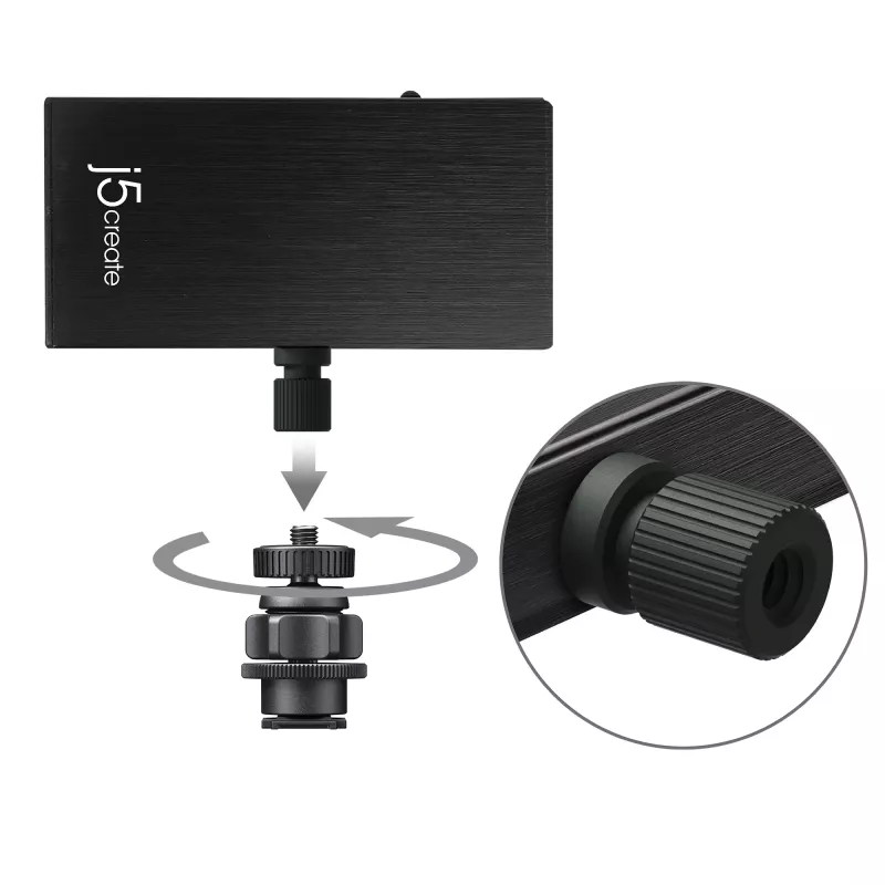 j5create JVA02 Tiešraides uztveršanas adapteris HDMI™ uz USB-C™ ar strāvas padevi, melns