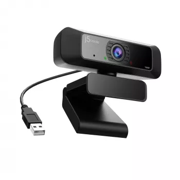 j5create JVCU100 USB™ HD tīmekļa kamera ar 360° rotāciju, 1080p video uzņemšanas izšķirtspēja, melna