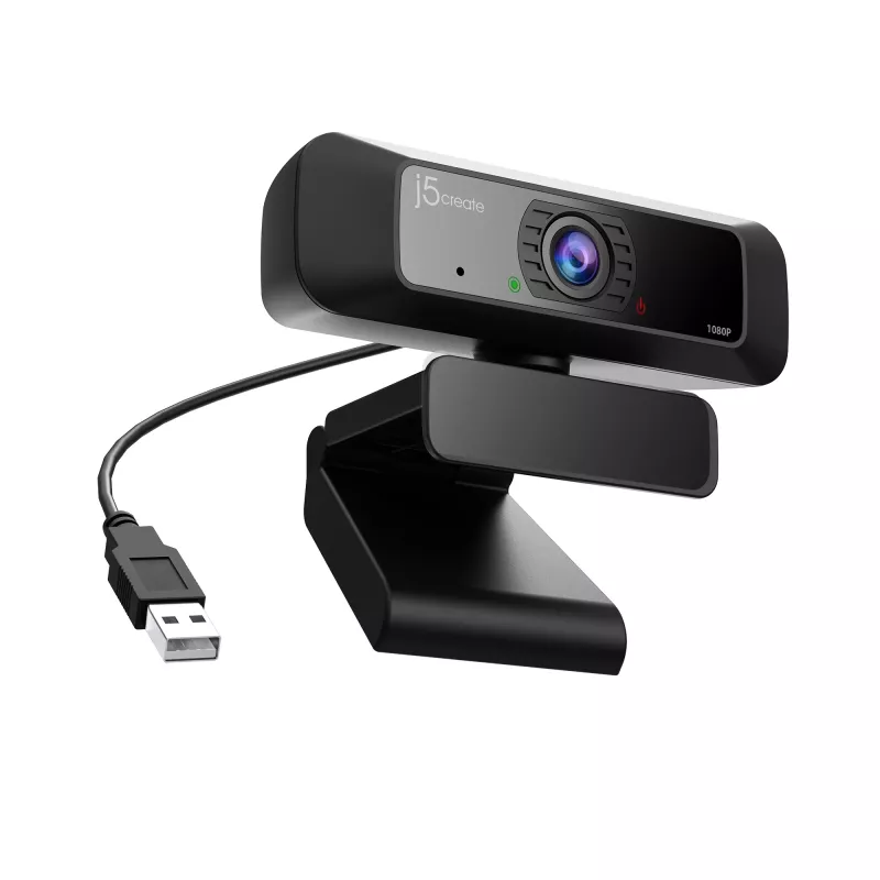 j5create JVCU100 USB™ HD tīmekļa kamera ar 360° rotāciju, 1080p video uzņemšanas izšķirtspēja, melna