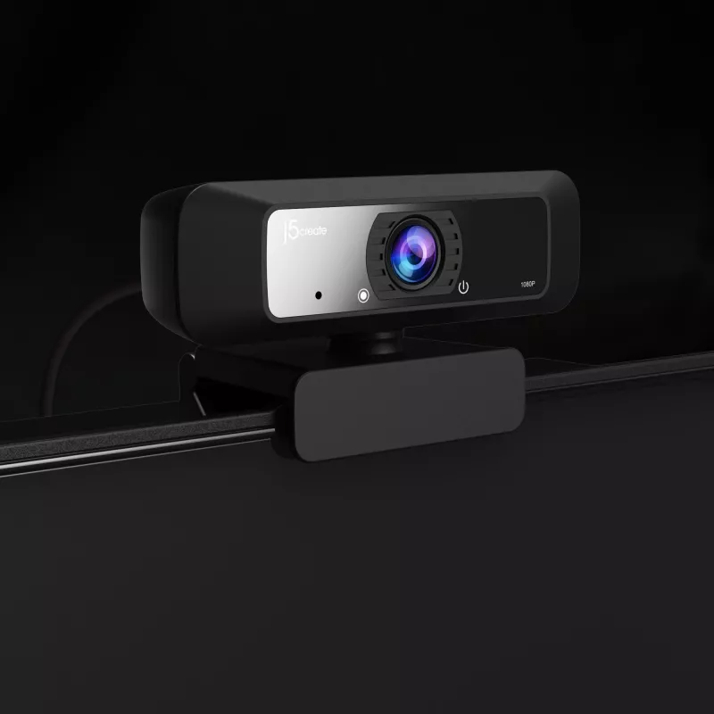 j5create JVCU100 USB™ HD tīmekļa kamera ar 360° rotāciju, 1080p video uzņemšanas izšķirtspēja, melna