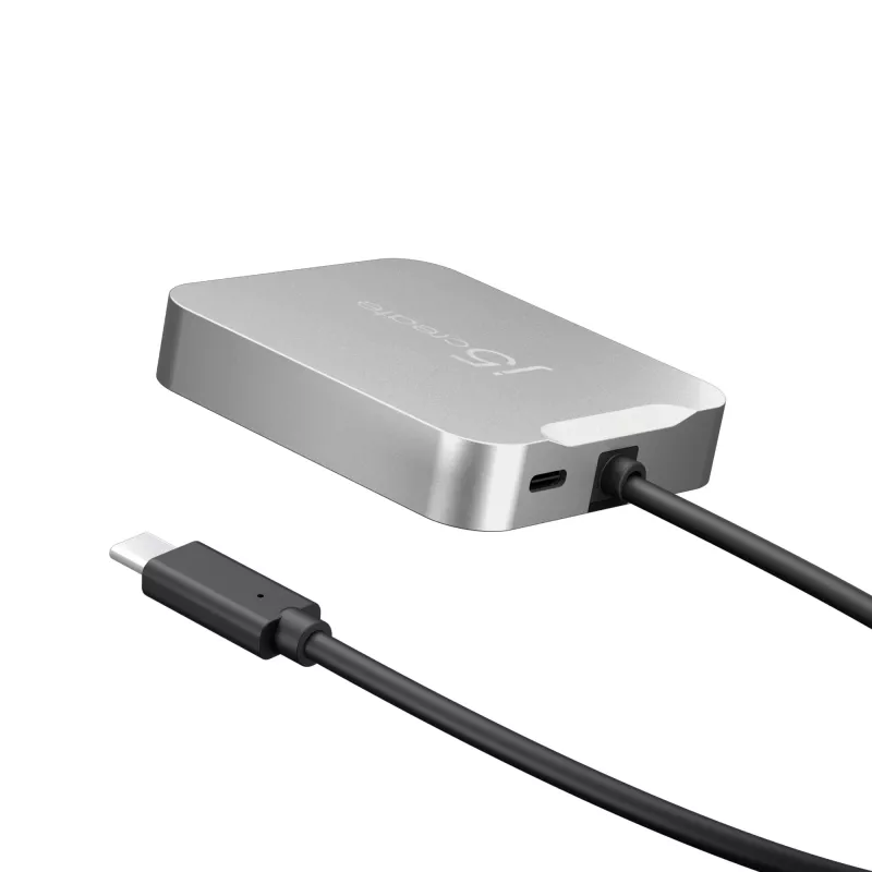 j5create JCD391 4K60 Elite USB-C® PD vairāku pieslēgvietu adapteris, sudraba krāsa