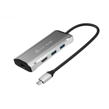 j5create JCD392 4K60 Elite USB-C® 10Gbps Travel Dock, kosmosa pelēks