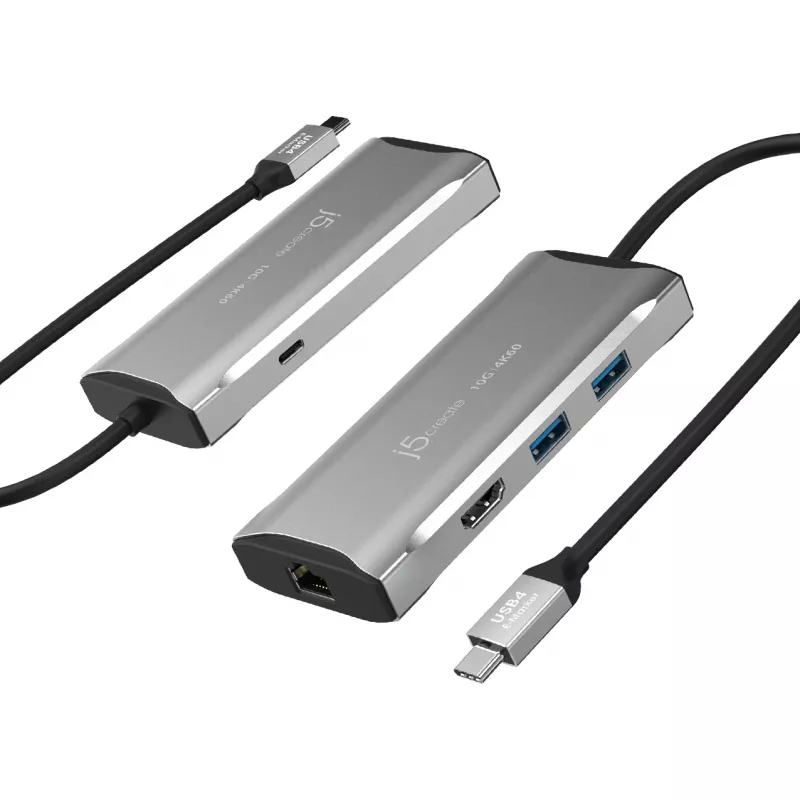 j5create JCD392 4K60 Elite USB-C® 10Gbps Travel Dock, kosmosa pelēks