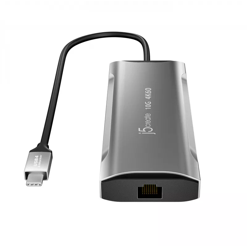 j5create JCD392 4K60 Elite USB-C® 10Gbps Travel Dock, kosmosa pelēks
