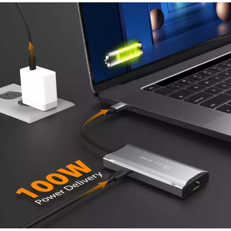 j5create JCD392 4K60 Elite USB-C® 10Gbps Travel Dock, kosmosa pelēks