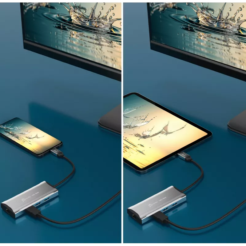 j5create JCD392 4K60 Elite USB-C® 10Gbps Travel Dock, kosmosa pelēks
