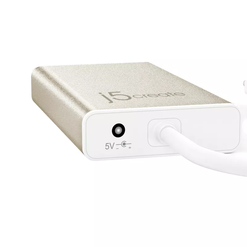 j5create JCH471 USB-C™ Gigabit Ethernet & Hub Multi Adapter, Metālisks šampanietis