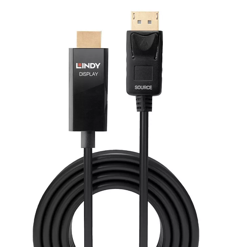 Lindy 5m DP uz HDMI adaptera kabelis ar HDR DisplayPort HDMI